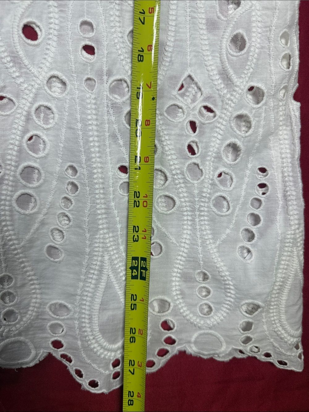 (A5)Michael Kors Long Sleeve Blouse with Lace Trim and Openwork Embroidery,Sz M - Picture 7 of 16